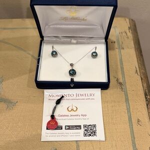 Silver and Blue Jewelry Set